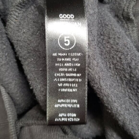 Good American Women's Black Sweatshirt Sheer Panel Sleeves Size 2XL - Picture 9 of 14